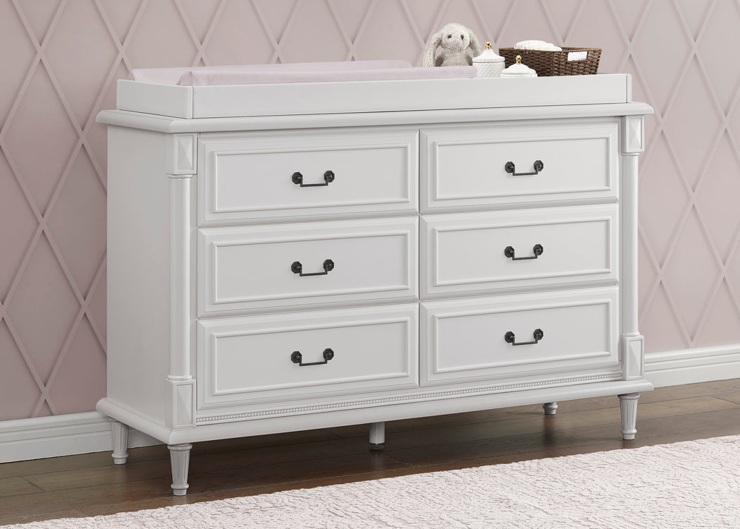 Juliette 6 Drawer Dresser with Changing Top and Interlocking DrawersMoonstruck Grey (1351)