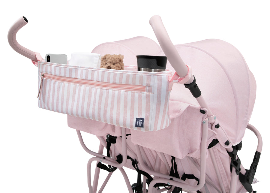 Pink Stripes (2356) 4-babyGap Classic Parent Organizer for Double Stroller