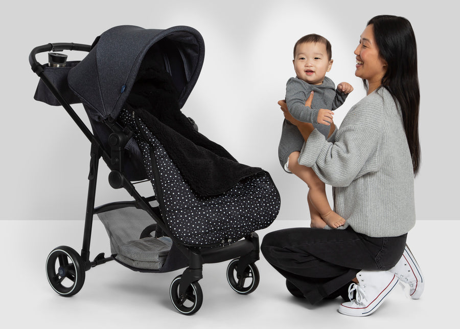 Black with White Stars (2437) 17-babyGap Toddler Stroller Footmuff