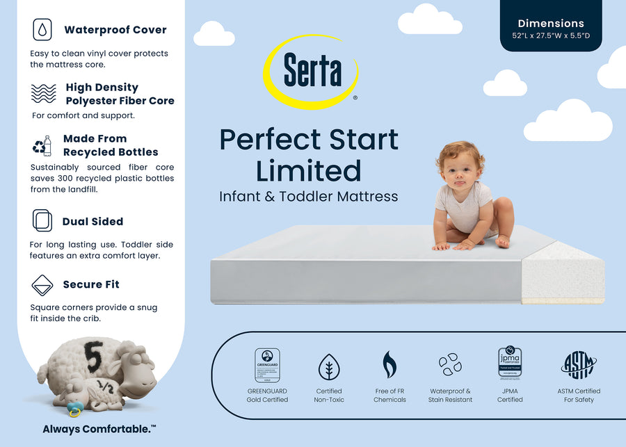No Color (NO) 3-Perfect Start Limited Dual Sided Baby Crib Mattress and Toddler Mattress