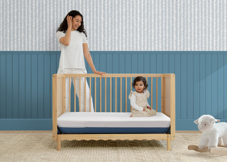 Navy and White (NO) 1-Serta CloudCool Crib and Toddler Mattress