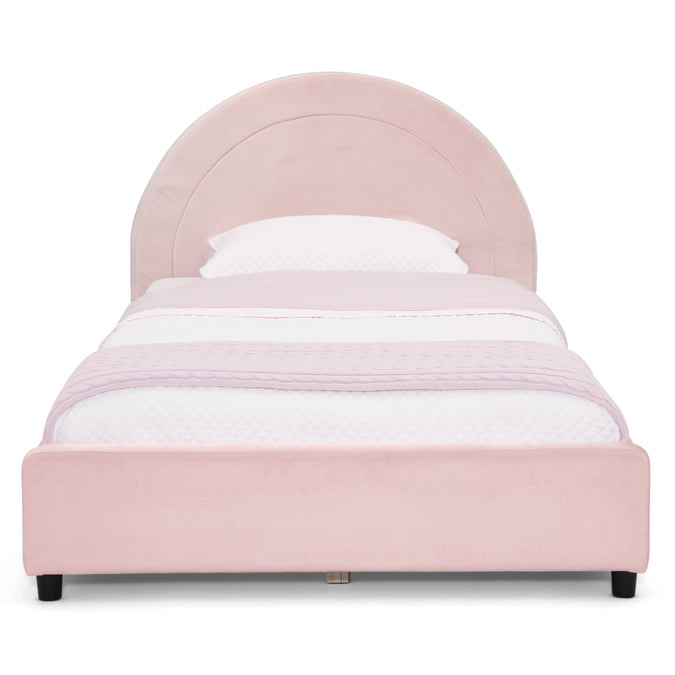 Upholstered Twin Bed with Round Headboard 6-Upholstered Twin Bed with Round Headboard