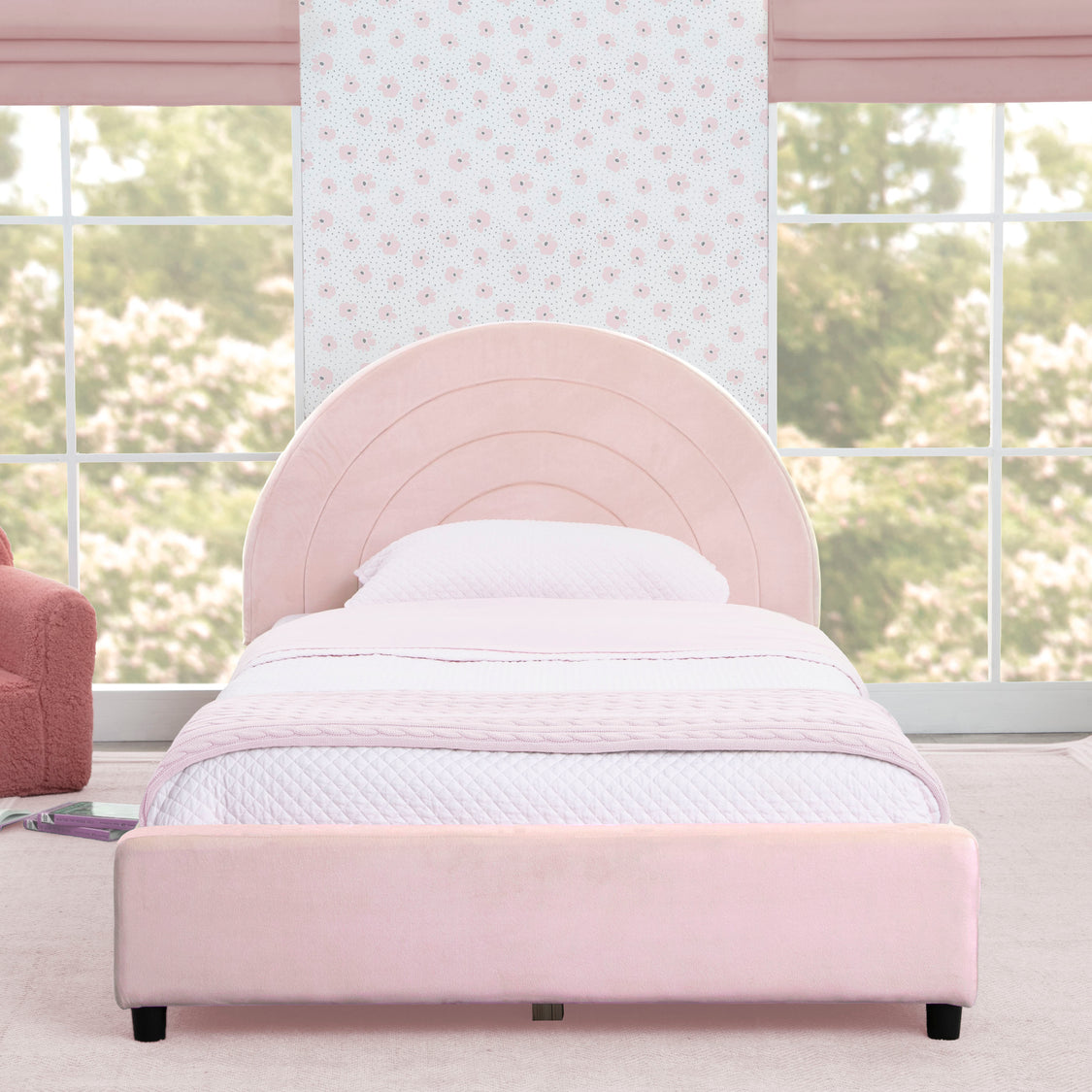 BB81409GN 12082 upholstered twin bed blush quilted velvet lifestyle 103