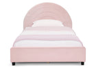 Pink with Velvet Quilted (12082) 10-Upholstered Twin Bed with Round Headboard