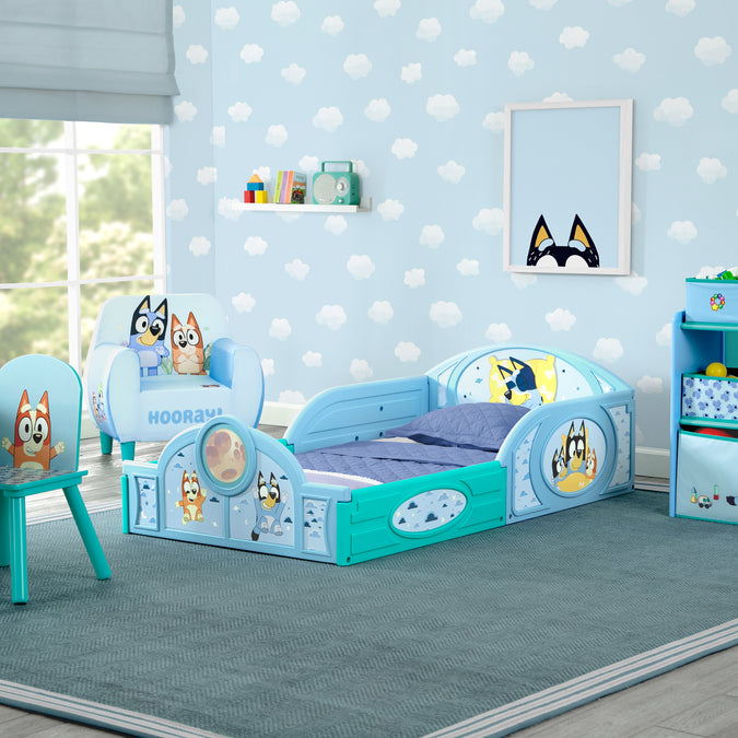 Bluey Sleep and Play Toddler Bed with Built-In Guardrails 10-Bluey Sleep and Play Toddler Bed with Built-In Guardrails