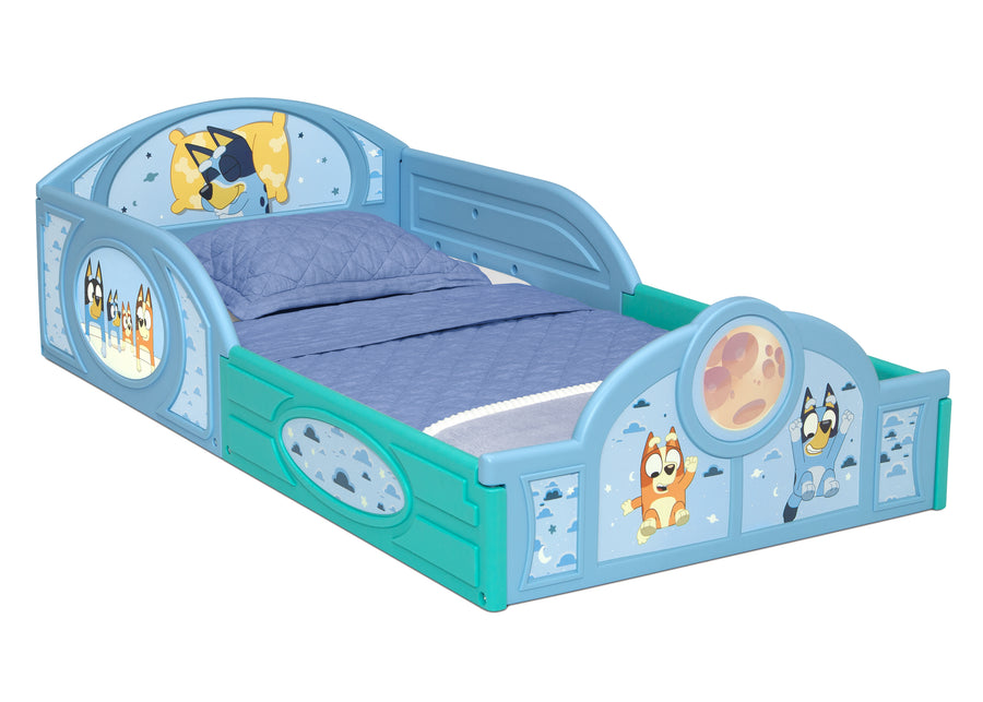 Bluey (1077) 8-Bluey Sleep and Play Toddler Bed with Built-In Guardrails