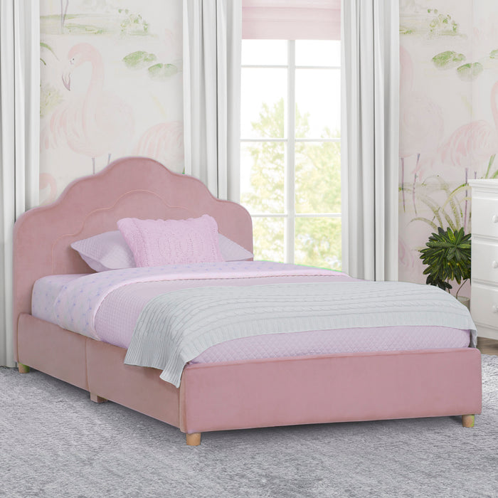 BB81434GN 1187 upholstered twin bed pink lifestyle 03 3-Upholstered Twin Bed