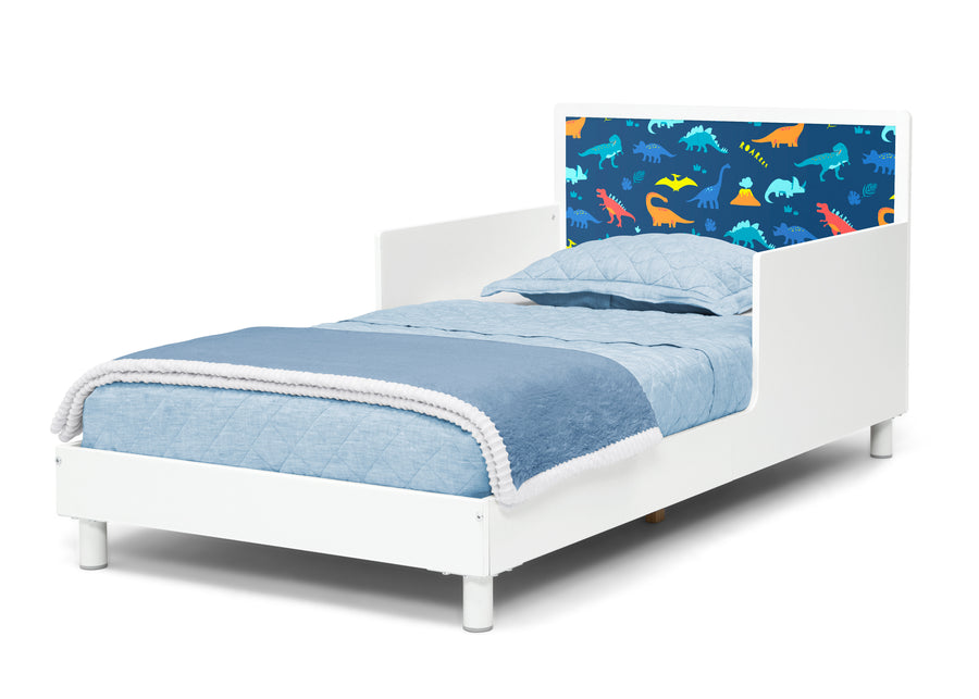 Bianca White (1650) 5-Dreamer Toddler Bed (Choose from Dinosaur or Rainbow Headboard Stickers)