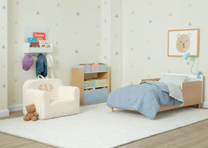 Natural with White (1685) 2-GapKids Wood Toddler Bed with Reversible Headboard