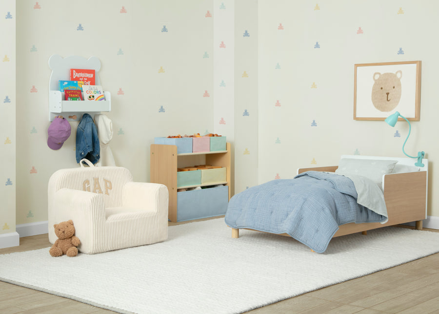 Natural with White (1685) 11-GapKids Wood Toddler Bed with Reversible Headboard