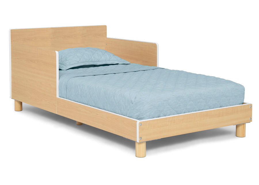 Natural with White (1685) 12-GapKids Wood Toddler Bed with Reversible Headboard