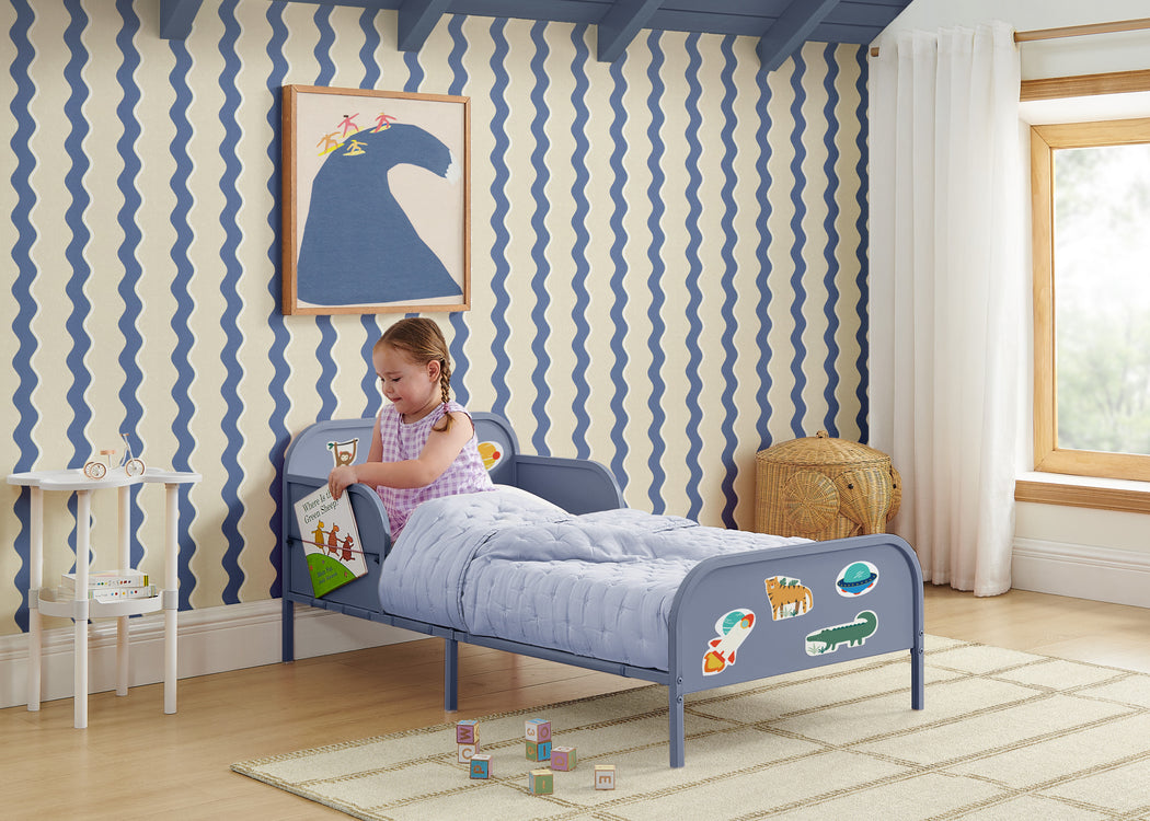 Magic Magnet Toddler Bed with Customizable Magnets & Built-In Book StorageBlue (1674)