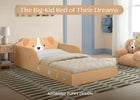Puppy (1239) 5-Puppy Wood Floor Toddler Bed with Reusable Stickers