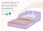 Unicorn (1615) 7-Unicorn Wood Floor Toddler Bed with Reusable Stickers