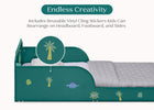 Dino (1616) 2-Dino Wood Floor Toddler Bed with Reusable Stickers