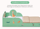 Safari (1730) 2-Safari Wood Floor Toddler Bed with Reusable Stickers