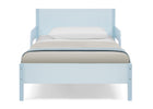 Light Blue Herringbone (1725) 3-Cora Wood Twin Bed with Removable Guardrails