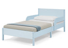 Light Blue Herringbone (1725) 7-Cora Wood Twin Bed with Removable Guardrails