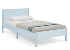 Light Blue Herringbone (1725) 2-Cora Wood Twin Bed with Removable Guardrails