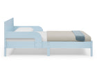 Light Blue Herringbone (1725) 4-Cora Wood Twin Bed with Removable Guardrails