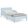 DCB: Light Blue Herringbone (1725) 6-Cora Wood Twin Bed with Removable Guardrails
