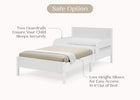 White Oxford Stripes (1726) 16-Cora Wood Twin Bed with Removable Guardrails