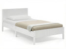 White Oxford Stripes (1726) 9-Cora Wood Twin Bed with Removable Guardrails