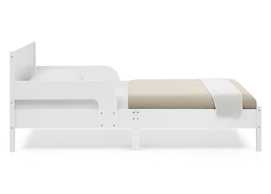 White Oxford Stripes (1726) 11-Cora Wood Twin Bed with Removable Guardrails