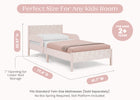 Pink Floral Toile (1727) 29-Cora Wood Twin Bed with Removable Guardrails