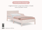 Pink Floral Toile (1727) 30-Cora Wood Twin Bed with Removable Guardrails