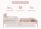 Pink Floral Toile (1727) 31-Cora Wood Twin Bed with Removable Guardrails