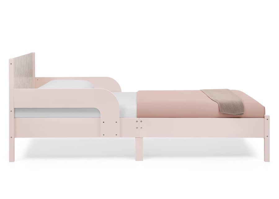 Pink Floral Toile (1727) 17-Cora Wood Twin Bed with Removable Guardrails