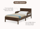 Brown (1728) 40-Cora Wood Twin Bed with Removable Guardrails