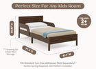 Brown (1728) 41-Cora Wood Twin Bed with Removable Guardrails