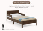 Brown (1728) 42-Cora Wood Twin Bed with Removable Guardrails