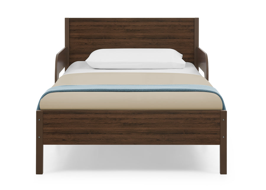 Brown (1728) 22-Cora Wood Twin Bed with Removable Guardrails
