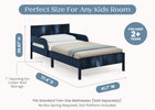 Navy (1729) 53-Cora Wood Twin Bed with Removable Guardrails