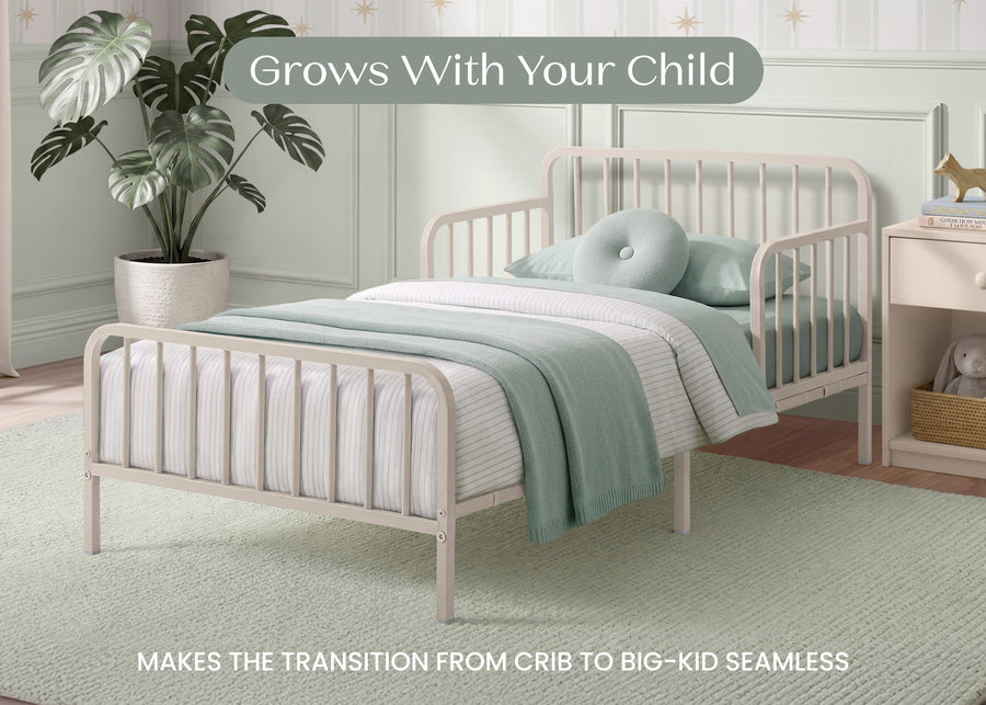 Oatmeal (1687) 2-Finley Metal Toddler Bed with Spindles