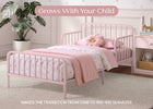 Pink (1772) 9-Finley Metal Toddler Bed with Spindles