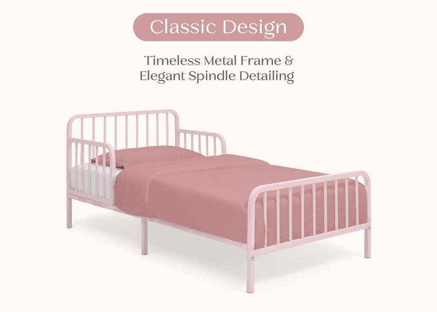 Pink (1772) 10-Finley Metal Toddler Bed with Spindles