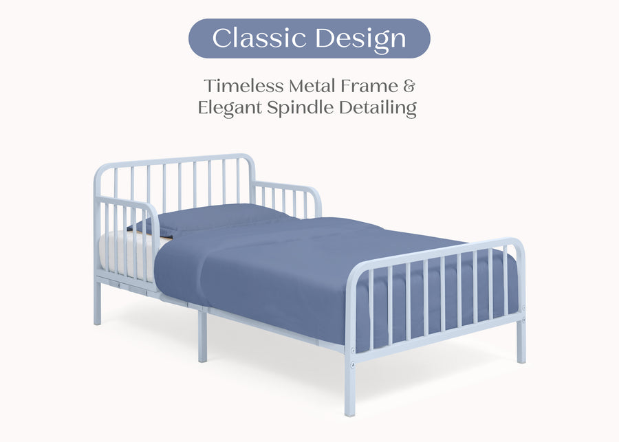 Blue (1773) 17-Finley Metal Toddler Bed with Spindles