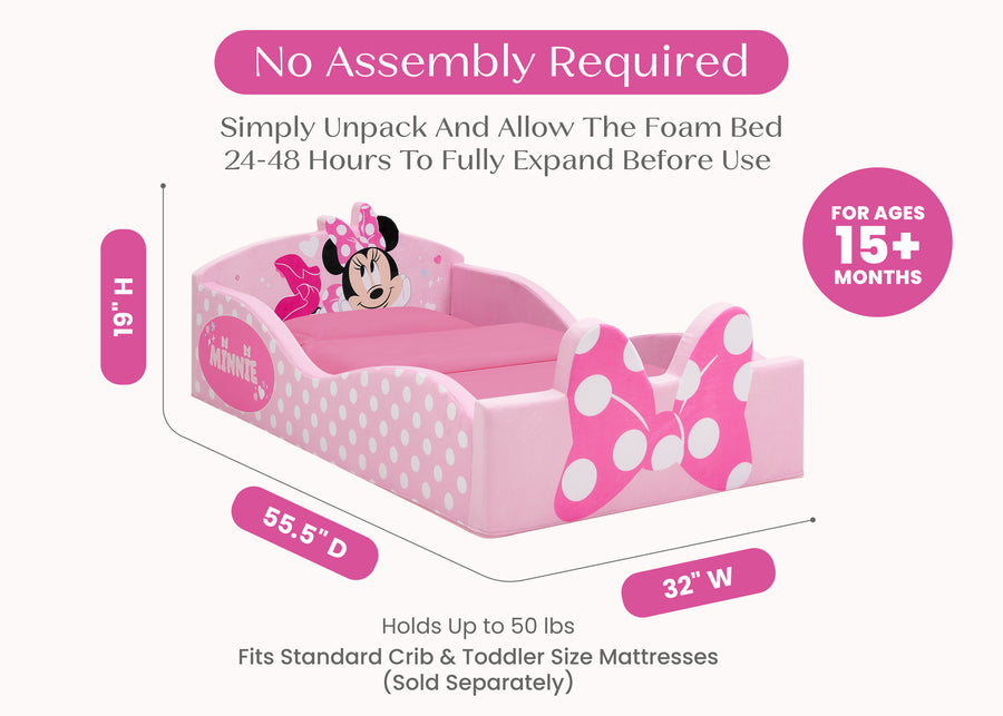 Minnie Mouse (1040) 3-Minnie Mouse Foam Frame Toddler Bed