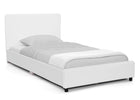 White Velvet (1600) 4-Upholstered Twin Bed with Headboard