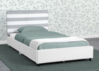 Grey with White Stripes (1603) 26-Upholstered Twin Bed with Headboard