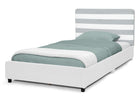 Grey with White Stripes (1603) 29-Upholstered Twin Bed with Headboard