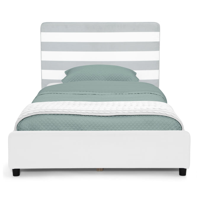 Upholstered Twin Bed with Headboard 30-Upholstered Twin Bed with Headboard