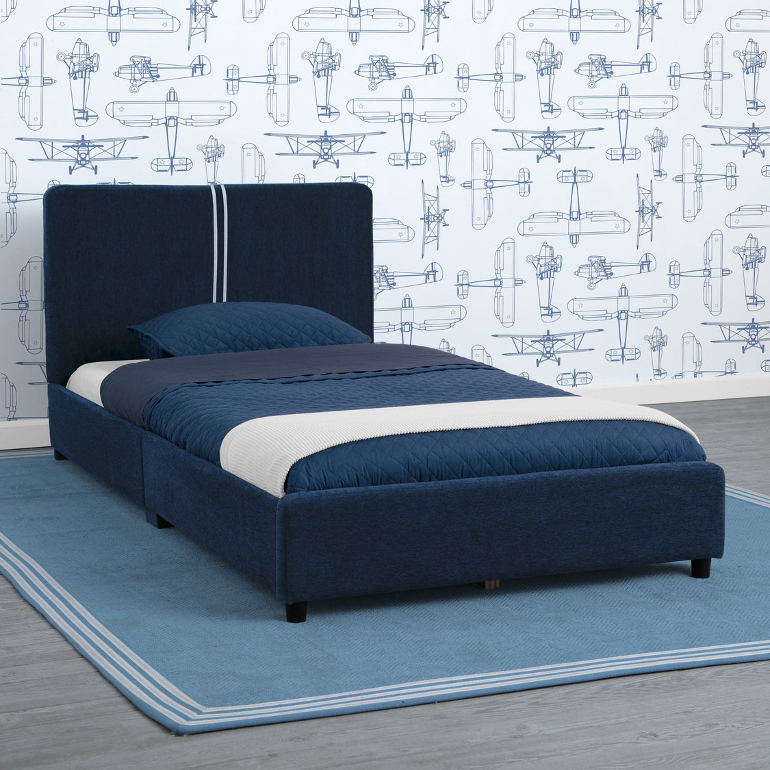 Upholstered Twin Bed with Headboard