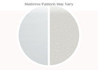 Two circular mattress topper samples with different patterns on a white background. 7-Twinkle Galaxy Limited 4-inch Mini Crib Mattress
