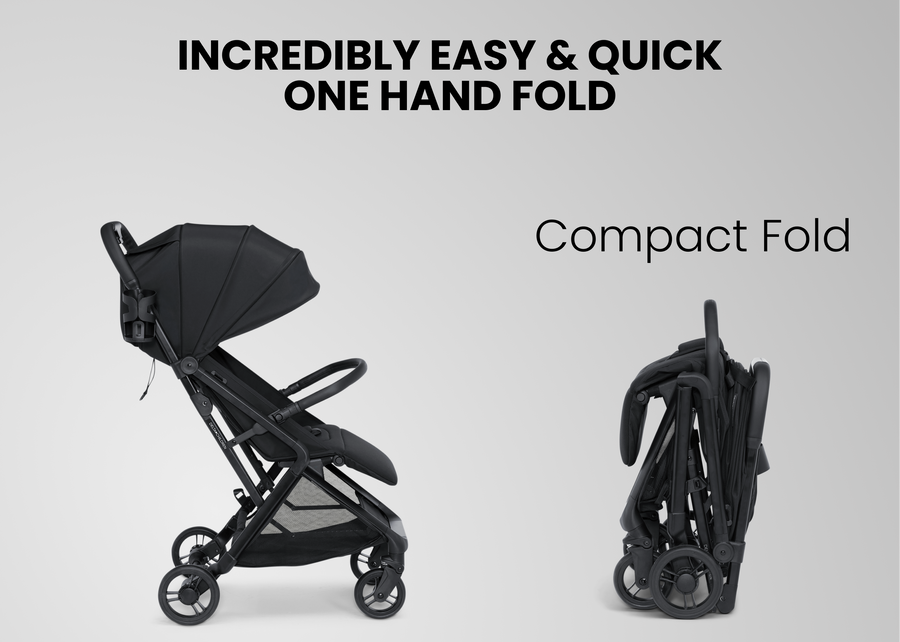 Black (001) 3-Icon Ultra Compact Everyday & Travel Stroller
