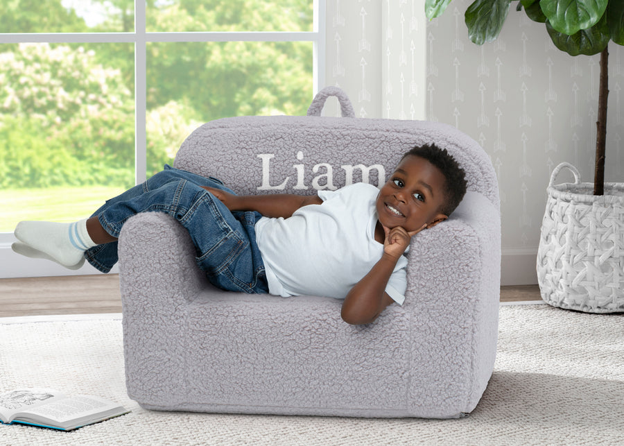 Grey Sherpa (5031) 20-Personalized Cozee Sherpa Chair for Kids